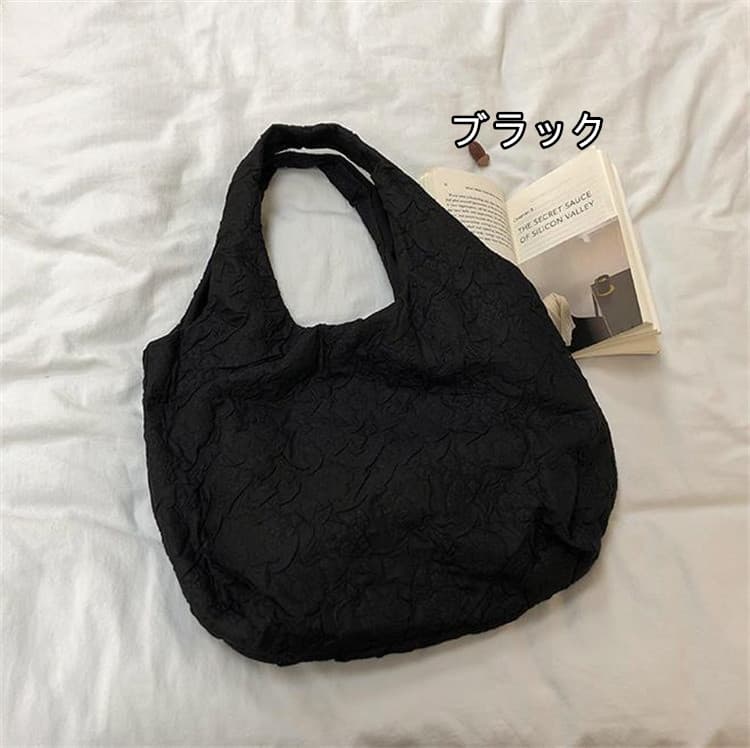 黒 バッグ 黒 キルティング トートバッグ レトロ文学風