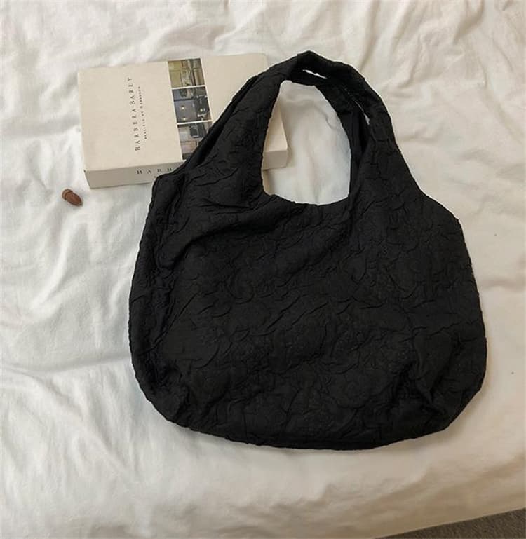黒 バッグ 黒 キルティング トートバッグ レトロ文学風
