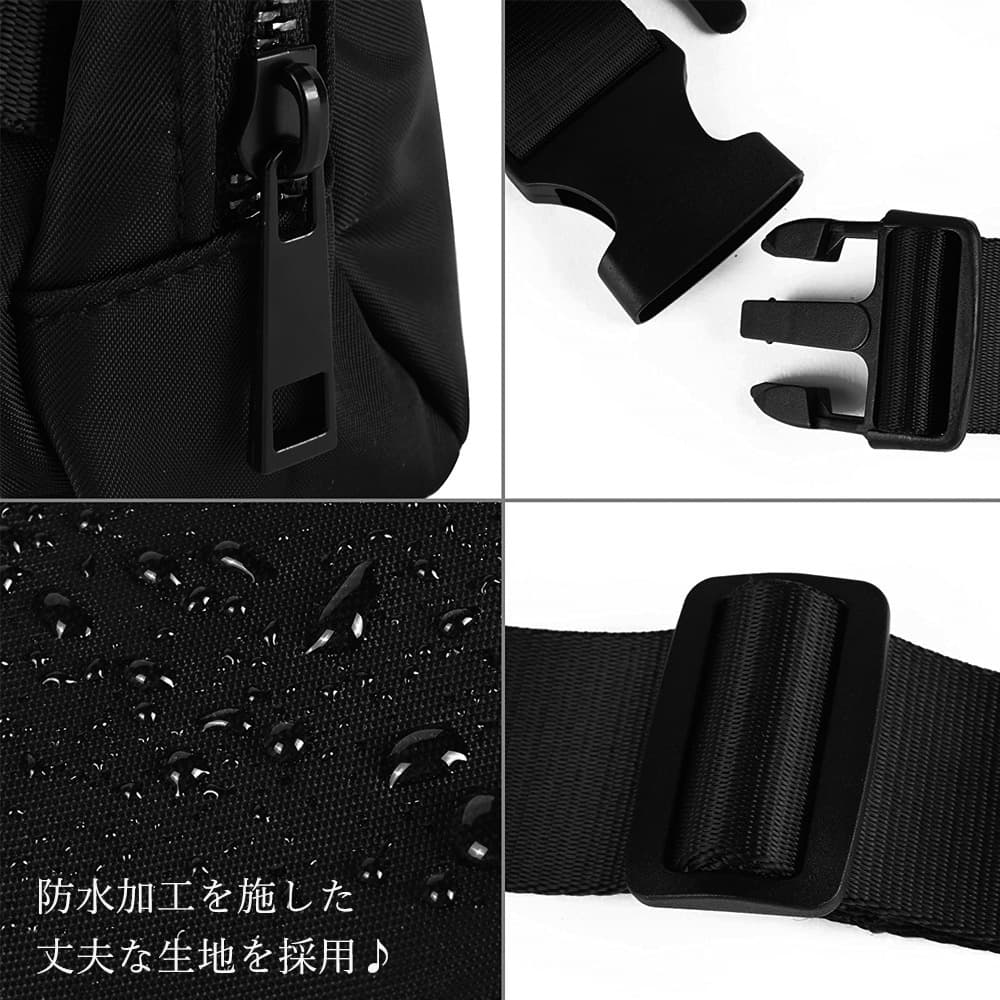 黒 バッグ 軽量二通り使いミニ黒ボディバッグ女性向け