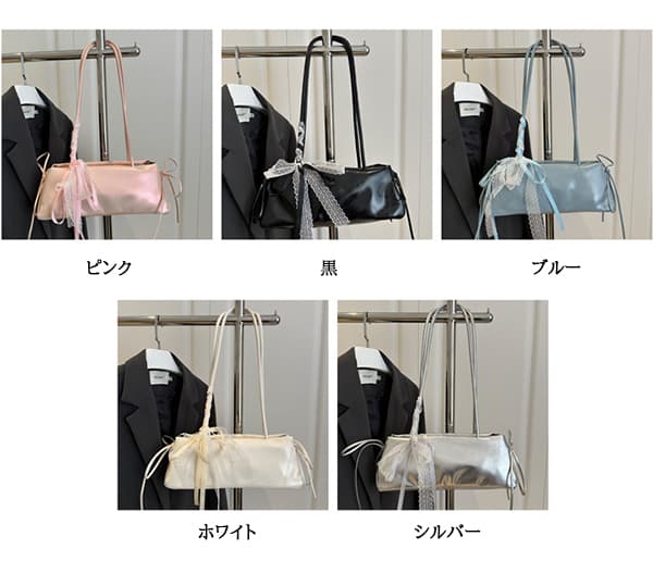 黒 バッグ 二〇二五年新作レザー調横長ショルダーバッグ