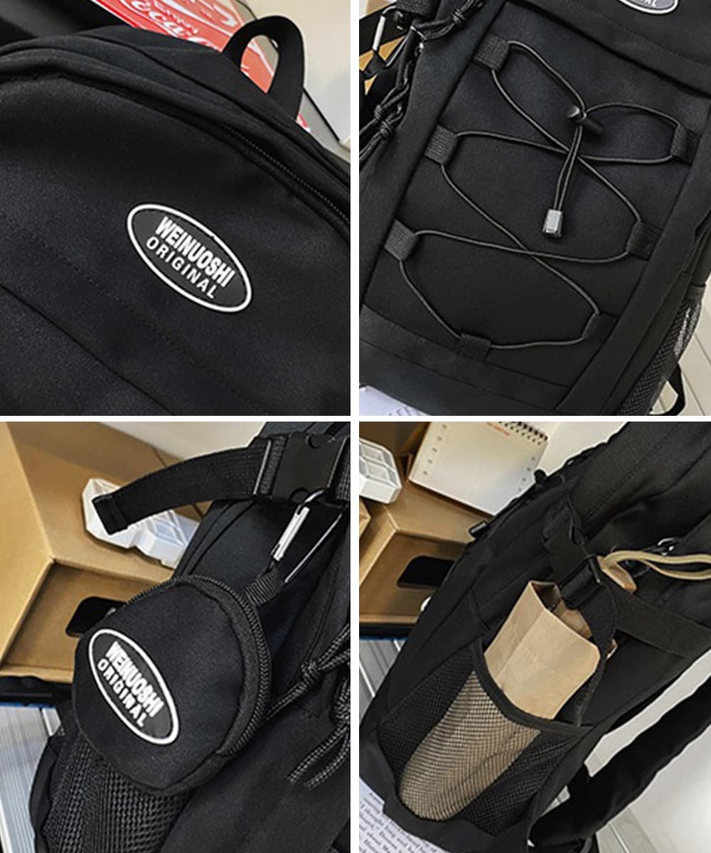 黒 バッグ 大容量黒バッグリュックサック男女兼用