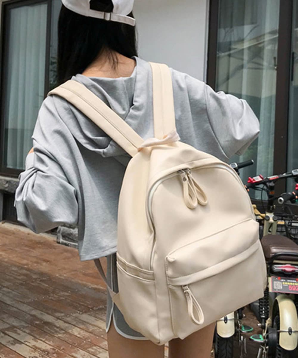 黒 バッグ 高品質合成皮革リュックサック女性用大容量